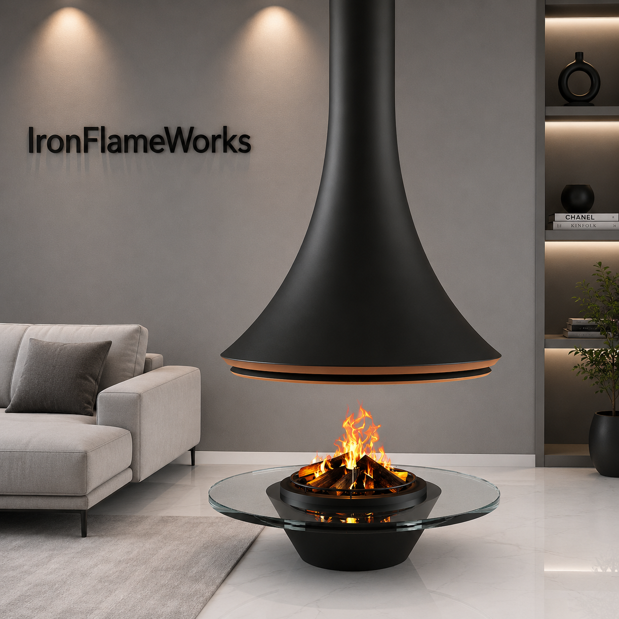 High-End Custom Stainless Steel Fireplace Villa Smoke-Free Real-Flame Fireplace Home Wood-Burning Indoor Heating Fireplace