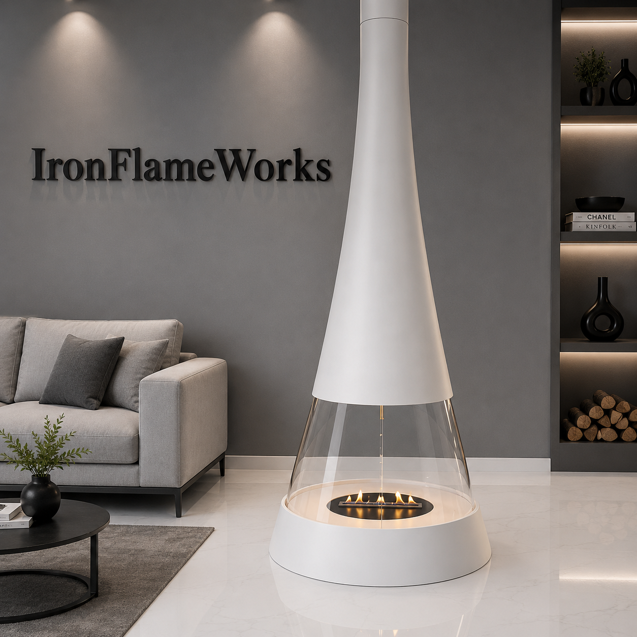 Custom Modern Freestanding Wood-Burning or biofuel Style Leisure Design Homes Villas Interiors