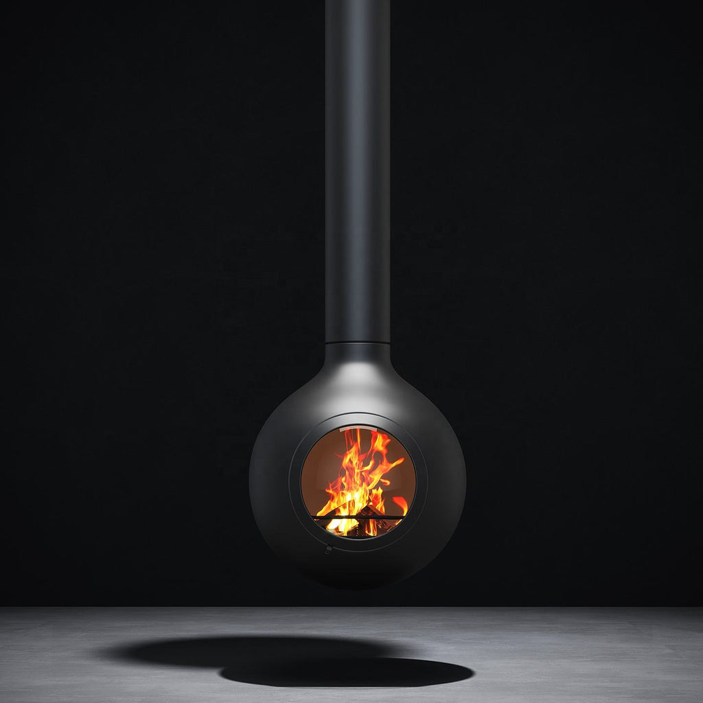 Round biota Floating Fireplace Indoor Ceiling Hanging Fireplace