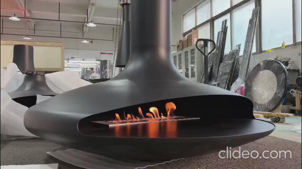 Luxury Wood Burning Fireplace Custom Hanging Real Flame Fireplace