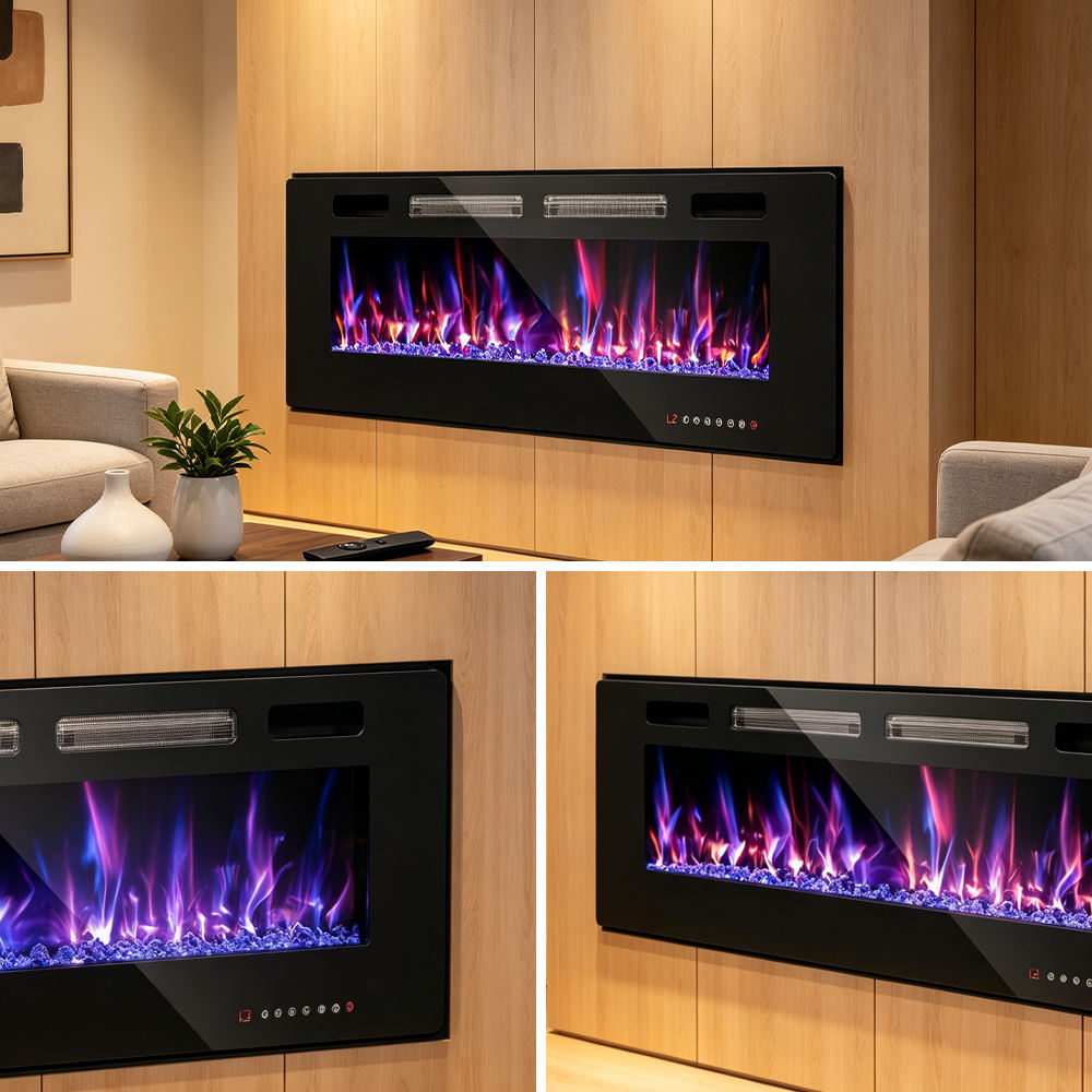 72" OEM/ODM Fireplace 3D Decorative Electric Fireplace