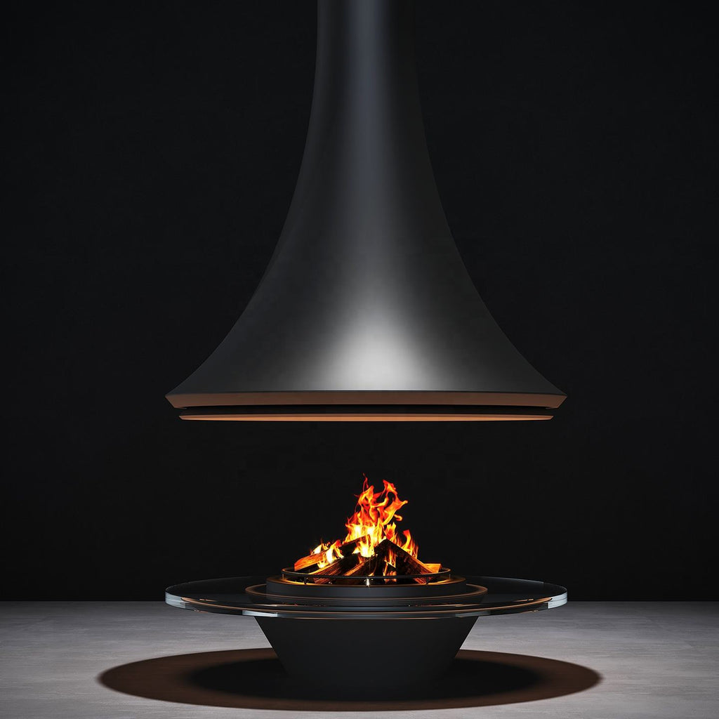 High-End Custom Stainless Steel Fireplace Villa Smoke-Free Real-Flame Fireplace Home Wood-Burning Indoor Heating Fireplace