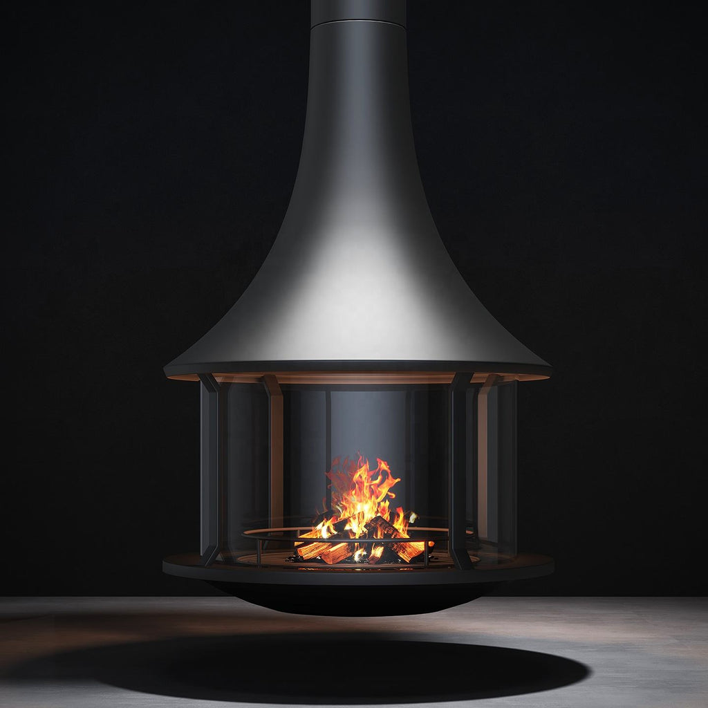 Luxury 360 View Wood Burning Fireplace Custom Hanging Real Flame Fireplace